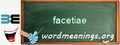 WordMeaning blackboard for facetiae